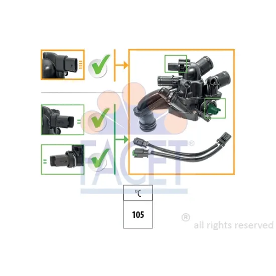 TERMOSTAT GOVDESI KOMPLE + KABLOLU 208 308 207 C3 III DS3 EP3C 3008 PARTNER TEPE 207 508 308 5008 C4 C4 II DS4