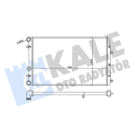 SU RADYATORU-KLIMALI BRAZING (VW POLO 02-10 SEAT IBIZA 02-10 SKODA FABIA 00-10) BKY-BBZ 630×398X22