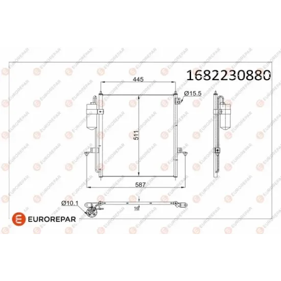 KLIMA RADYATORU (MITSUBISHI L200 CR 06/14 2.5 DI-D 425×513×16 )