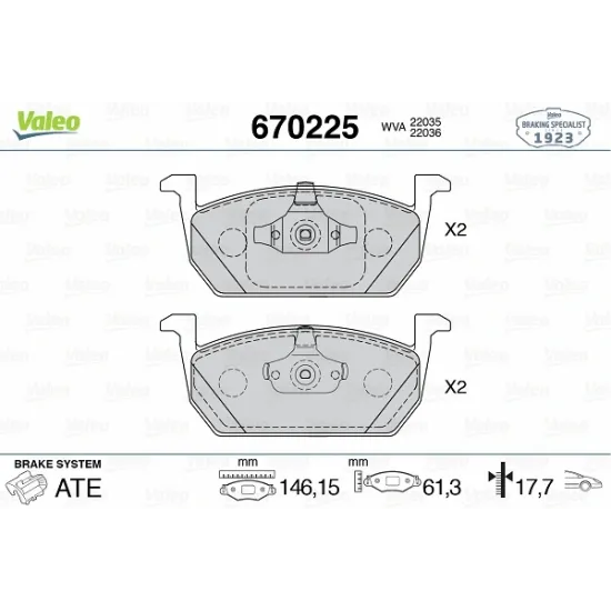 FREN BALATASI ON-KABLOSUZ-  VW POLO 18-  AUDI A1 19-  SEAT IBIZA 18-