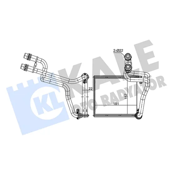 KALORİFER RADYATORU BORULU 22mm (VW GOLF 10-14  JETTA 11-18)