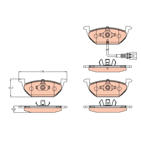 ON FREN BALATASI-KABLOLU- (VW GOLF 98-06 POLO 02-05 AUDI A3 97-03 SEAT LEON 00-06 SKODA OCTAVIA 97-11)