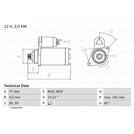 MARS MOTORU 12V 2,2KW 13DIS MITSUBISHI TIP H100 STAREX H1 TERRACAN 2,5 TDIC CRDI