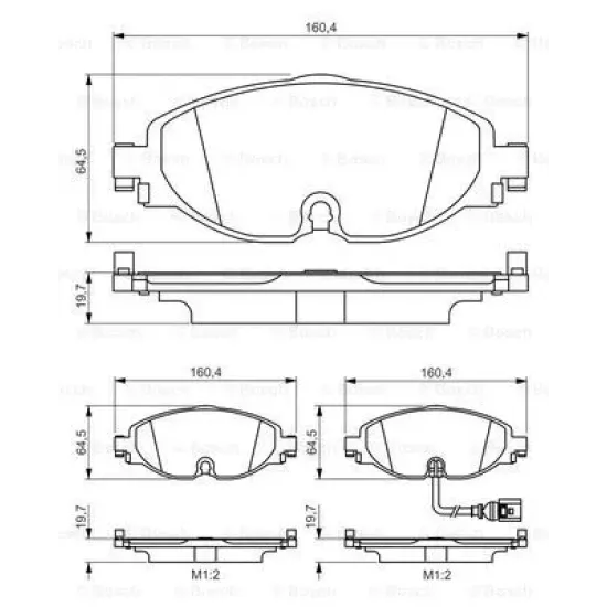 ON FREN BALATASI-KABLOLU- (VW CADDY 16- GOLF 13- AUDI A3 13- SEAT LEON 13- SKODA OCTAVIA 13-)