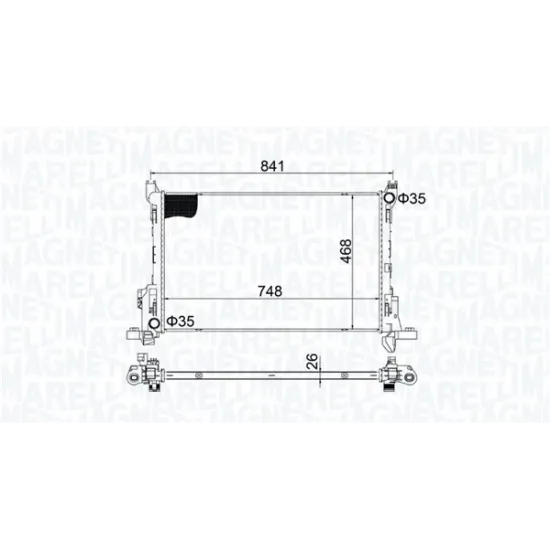 SU RADYATORU BRAZING RENAULT TRAFIC III (JG_) 1.6 DCI M-T w+ 115 PS 2014-748 x468×26 mm