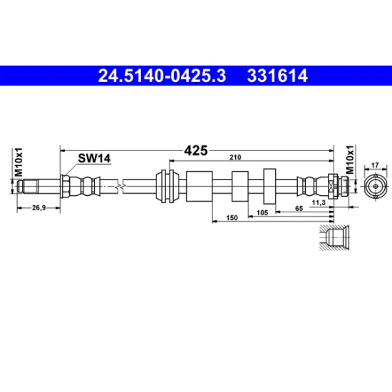 ON FREN HORTUMU SAG/SOL VOLVO V40 (525, 526) 12>