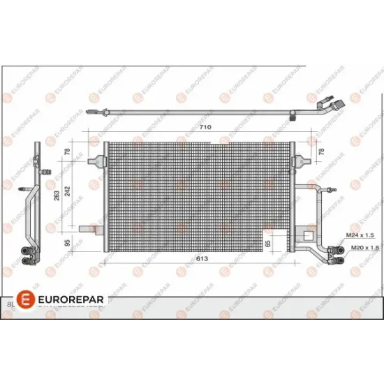 KLIMA RADYATORU (VW PASSAT 96-05/ AUDI A4 1.9TDI 1.8/1.8T 97=/ )613×420x18