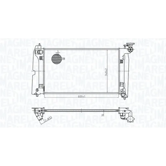 SU RADYATORU BRAZING TOYOTA COROLLA 02-06 1.4-1.6 VVTI / AVENSIS 02-07 1.6 (GEÇMELİ TİP) A/T