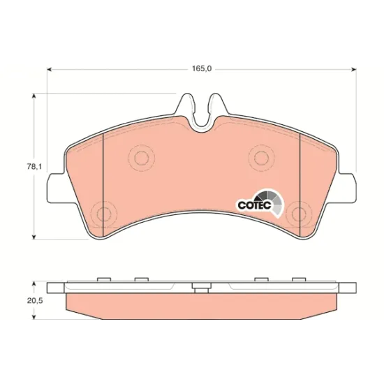 ARKA FREN BALATASI-CIFT TEKER- (VW CRAFTER 06-16 MERCEDES SPRINTER 06-16)