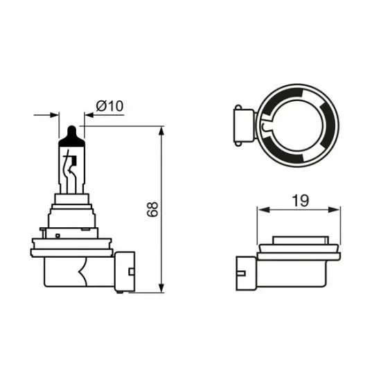 AMPUL - PURE LIGHT - 12 V - H16 - 19 W - PGJ19-3