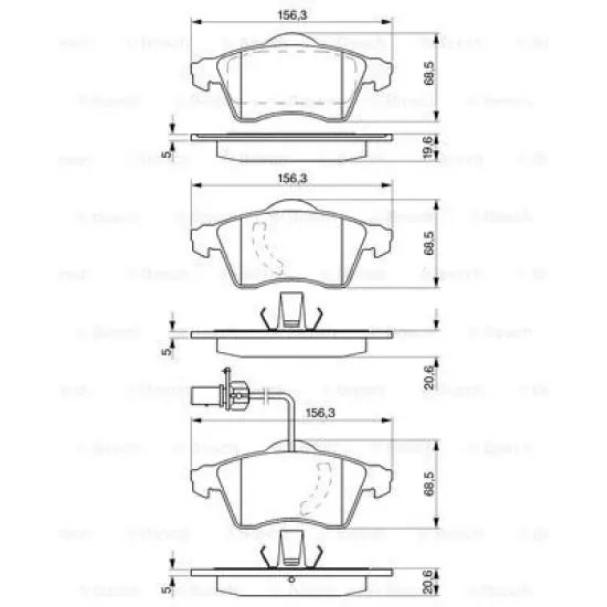 ON FREN BALATASI-KABLOLU- (VW TRANSPORTER 99-04)