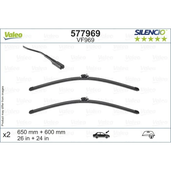 Valeo Silencio VF969 (X2) (650+600mm) (ÖN) MERCEDES-BENZ SPRINTER 3-t Bus (907) MERCEDES-BENZ SPRI