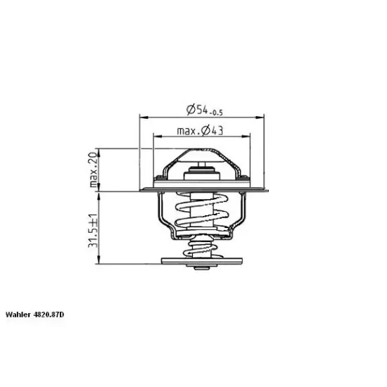 TERMOSTAT 87°C 01> CADDY.2.3-GOLF.IV.V-PASSAT-JETTA-T4-T5 1.9tdi (Ø=54mm)