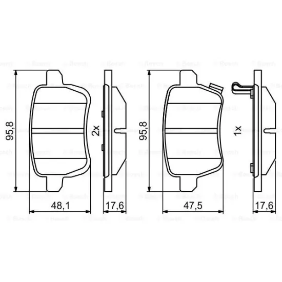 ARKA FREN BALATASI DISK ICIN OPEL CORSA E 15> - FIAT 500L