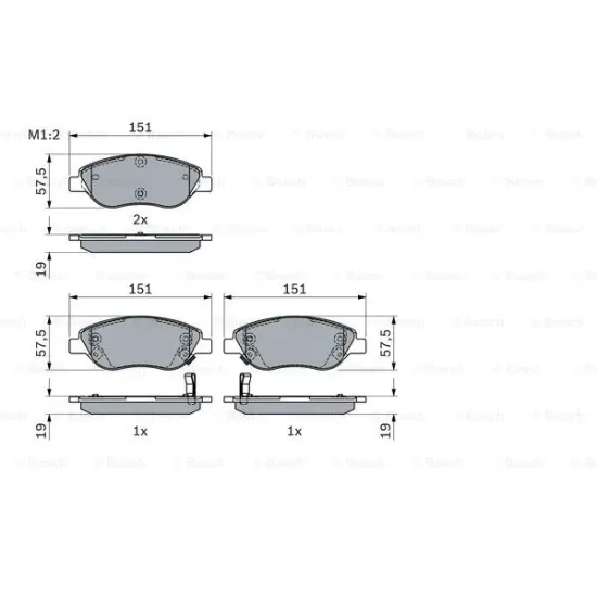 BALATA FREN ON ( FIAT EGEA 1.4 1.6 1.3D 1.6D 15- / EGEA HB 1.4 1.6 1.6D 16- SEKMANLI TIP )