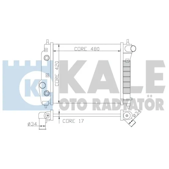 SU RADYATORU OTM. BRAZING ( CHEVROLET KALOS 1.2-1.4 02//AVEO 1.2 1.4 8V 05/)480×418x16