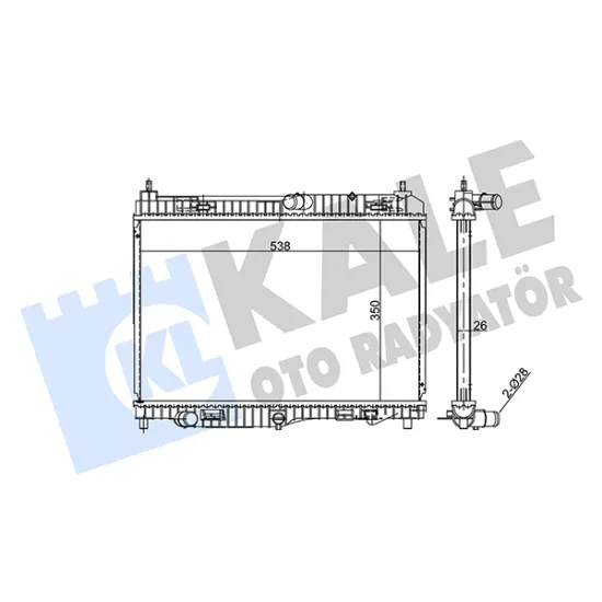 SU RADYATORU BRAZING 26mm (FORD FIESTA/B-MAX/COURIER (100PS-140PS) 1.0 ECOBOST 13/ )