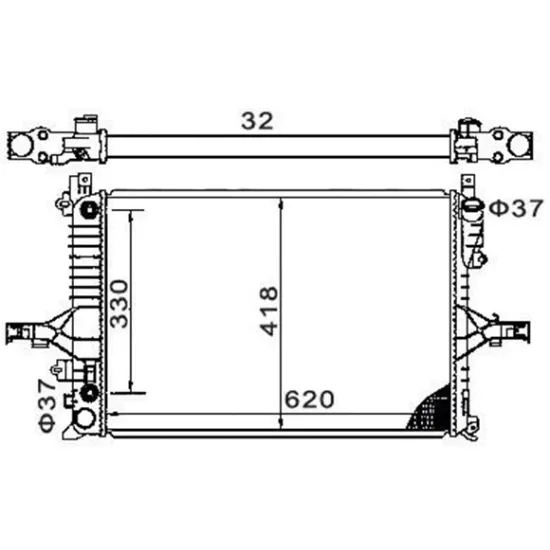 MOTOR RADYATÖRÜ BRAZING A/T VOLVO (S60-S60R-S80-V70-XC70) (99-09)  (PREMAIR)620×418X32