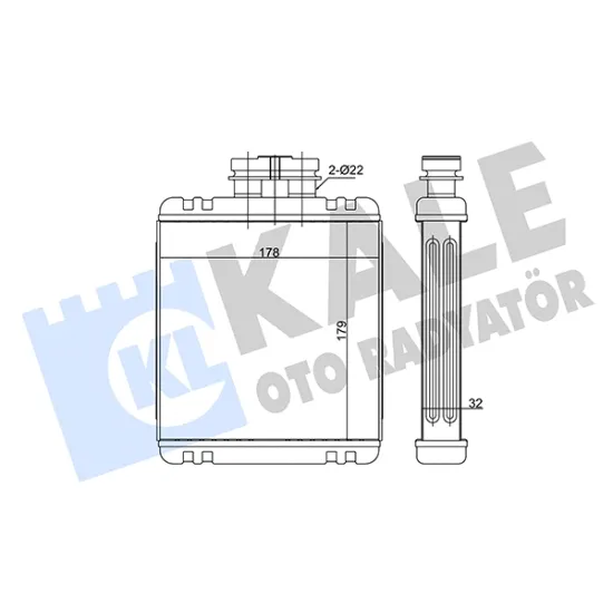 KALORIFER RADYATORU MEKANIK (VW POLO 02-15 SEAT IBIZA 02-12 SKODA FABIA 00-10)176×178X34