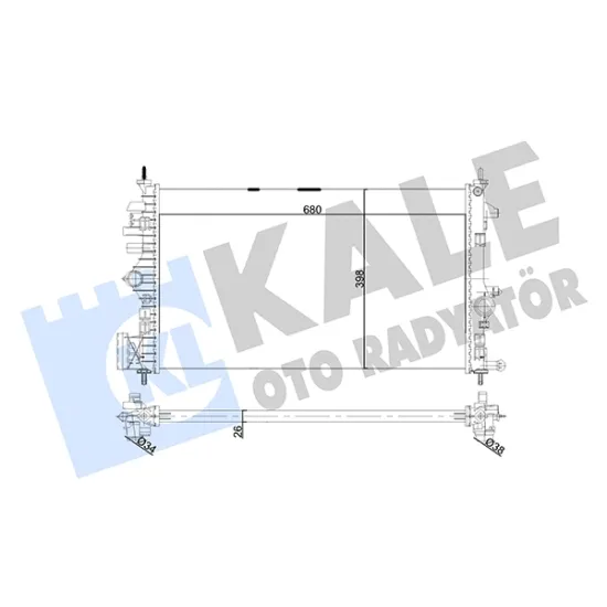 SU RADYATORU 26mm BRAZING (OPEL INSIGNIA A 1.6/2.0CDTI 15 / 17 (MT) [680X398X26]