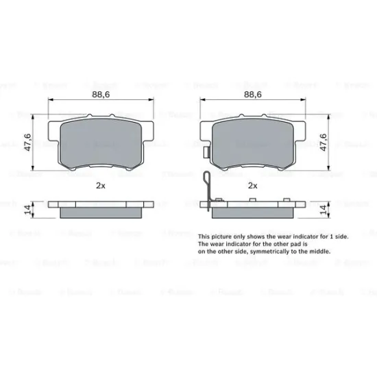 BALATA FREN ARKA-(HONDA ACCORD 90/98 / SHUTTLE 94/04 / ROVER-600 90// SUZUKI SX-4 06/ / SWIFT 05/ )