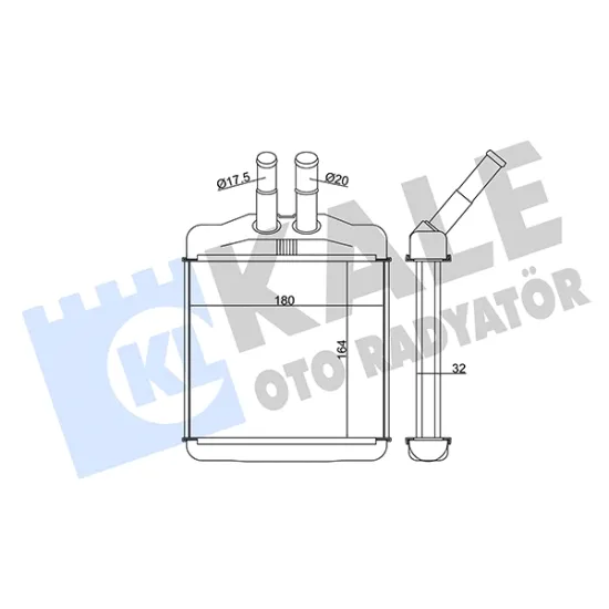 KALORİFER RADYATORU (BRAZING)-(DAEWOO LANOS / LAGENZA / NUBIRA - ZAZ CHANCE / SENS KALORİFER)164×180x32