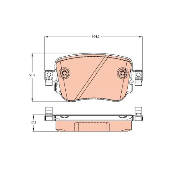 ARKA FREN BALATASI- (VW CADDY 16- GOLF 16 PASSAT 15- POLO 18- SEAT LEON 13-16 SKODA OCTAVIA 13-17)