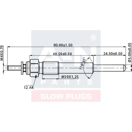 KIZDIRMA BUJISI 20,5V ISUZU ELF 155-253-254-256-350