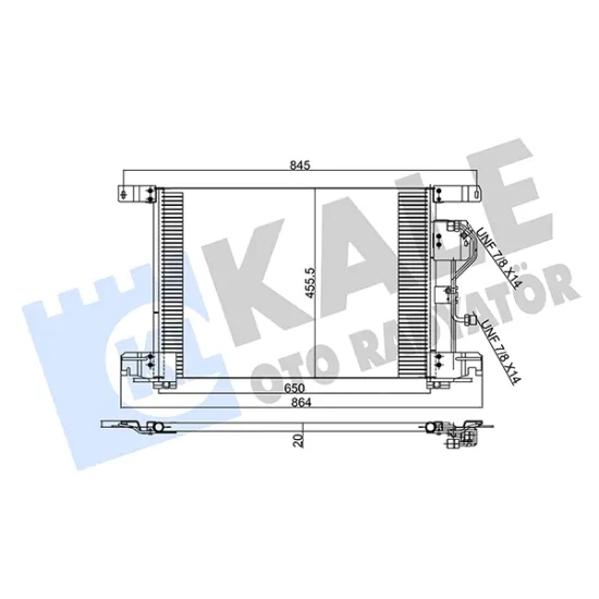 KLIMA RADYATÖRÜ MEKANIK VERSIYON MERCEDES BENZ ACTROS MP2/MP3 1831-5048 03=>(KURUTUCUSUZ)