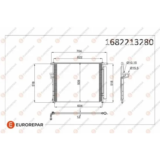 KLIMA RADYATORU - (FORD RANGER 2.2  3.2 TDCI 12-)531×636x12