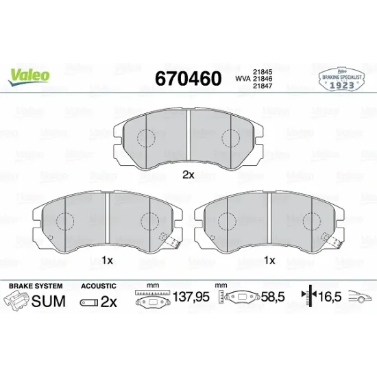 FREN BALATASI ON WVA 21845 OPEL FRONTERA A 2.2 2.5 2.8 95-98