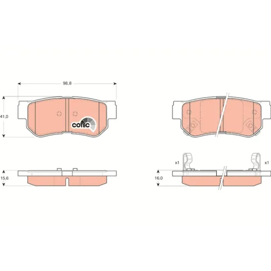 BALATA FREN ARKA-(HYUNDAI TUCSON 04/10/SANTAFE 00/05/KIA SPORTAGE 04/08/OPIRUS 01/06 )