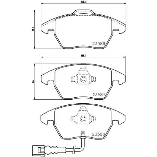 FREN BALATASI AUDI, SEAT, SKODA, VW A1 (8X1, 8XK), A1 Sportback (8XA, 8XF), A3 (8P1), A3 Convertible