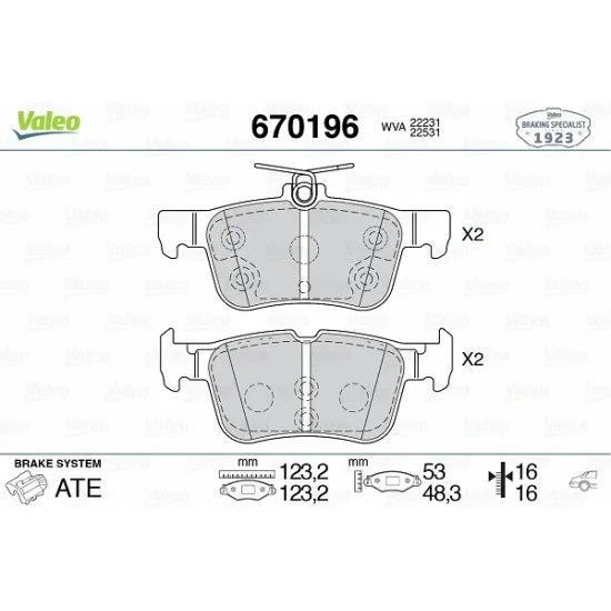 FREN BALATASI ARKA FORD:MONDEO 14-KUGA4×4 12- EDGE 15-18