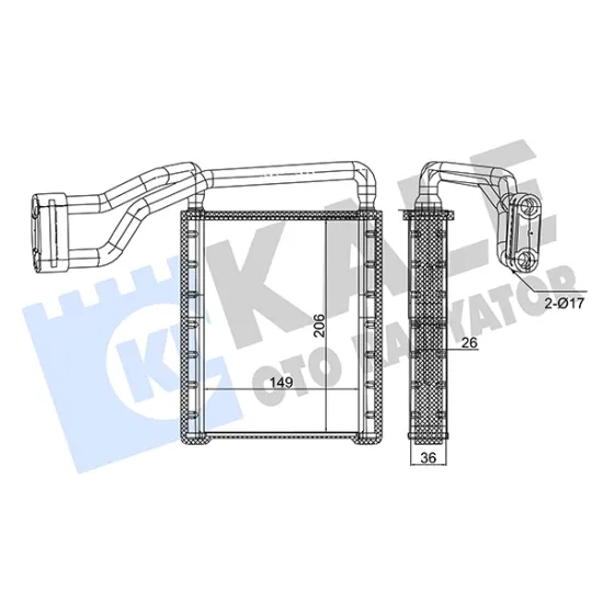 KALORIFER RADYATORU (FORD TRANSIT V363 2014- ) BORULU