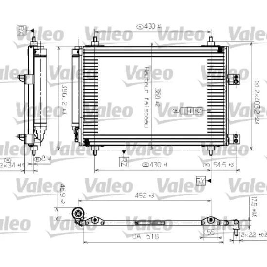 KLIMA RADYATORU-KONDANSATOR - (CITROEN C4 1.6HDI 04-) (PEUGEOT 307 1.4-1.4 16V-1.6 16V-1.4HDI-1.6HDI-2.0HDI 00-)