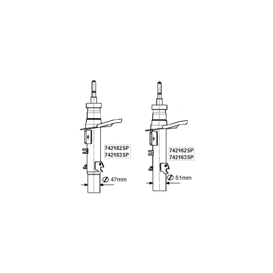 AMORTİSOR ÖN SAG - (PEUGEOT 207-1.6İ 16V 2006-2012 51 mm)