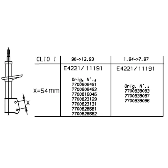 AMORTISOR ON ABS LI (RENAULT CLIO 90-97 )