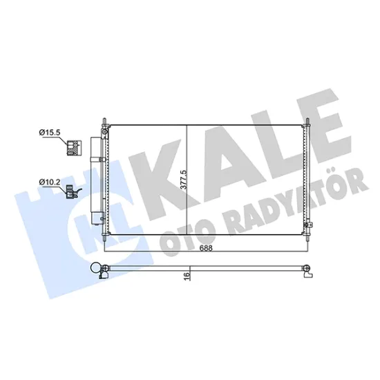 KLIMA RADYATORU (HONDA CITY 1.3 03/08668×377.5X16