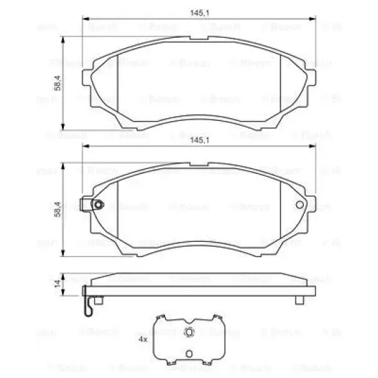 ÖN FREN DİSK BALATA ( FORD RANGER4×4 02- )( MAZDA B2500 )