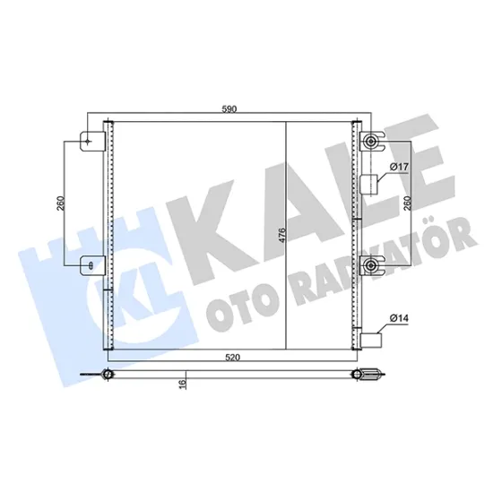 KLIMA RADYATÖRÜ KONDANSATÖR SISTEMI (472X539X16) ALÜMINYUM RENAULT TRUCKS D10/ D12 /D13 /D14 /D16 /D18 /D25 /D26 210/240/250/280 13=> VOLVO FL III 210/240/250/260/280/290 13 => KURUTUCU ILE;