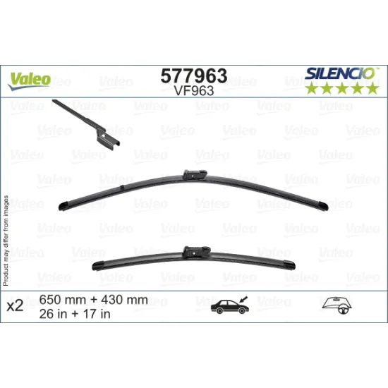 Valeo Silencio VF963 (X2) (650+430mm) (ÖN) PEUGEOT 508 II (FB_ F3_) PEUGEOT 508 SW II (FE_ F4_)