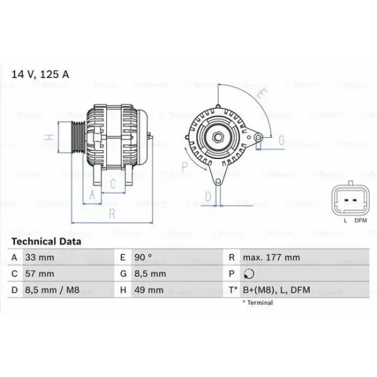 ALTERNATOR 12V 125A MEGANE II 1,6 / 1,9DCI SCENIC GRAND SCENIC 1,9DCI