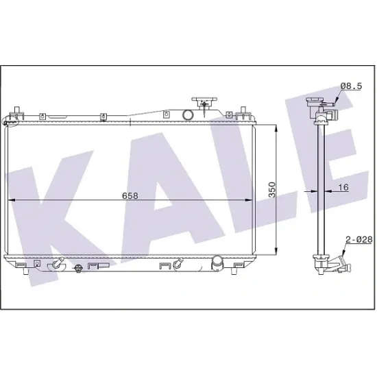 MOTOR SU RADYATORU HONDA CIVIC VTEC 2001-2006 OTOMATIK VITES (350×658×16)350×658x18