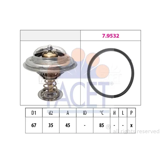 TERMOSTAT 82°C DISCOVERY 4 L319 09>18 RANGE ROVER IV L405 12> RANGE ROVER SPORT I L320 09>13 RANGE ROVER SPORT 2 L494 13>16 