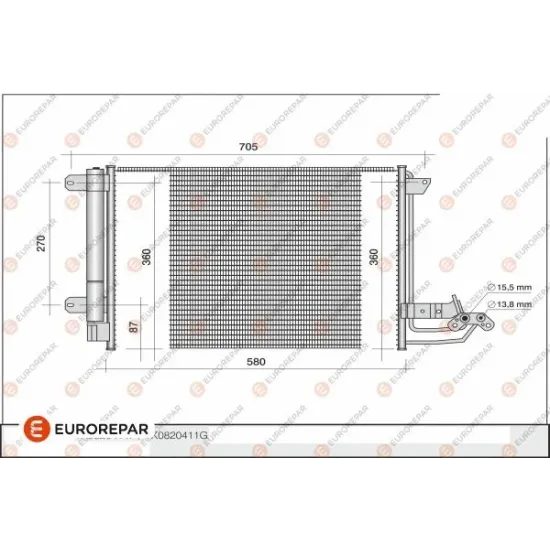 KLIMA RADYATORU (AUDI A3 / SEAT LEON / SKODA OCTAVIA / VW CADDY / GOLF / JETTA)