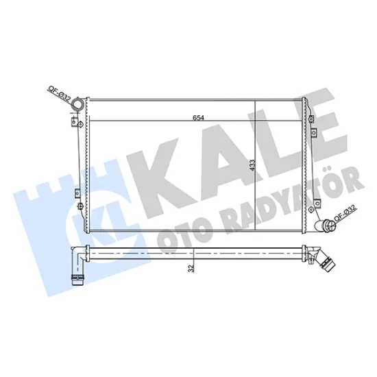 SU RADYATORU BRAZING (VW CADDY 04-11 GOLF 04-07 AUDI A3 04-13 SEAT LEON 06-10)650×438X32