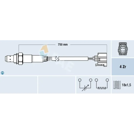 OKSIJEN SENSÖRÜ 750MM 4 KUTUPLU