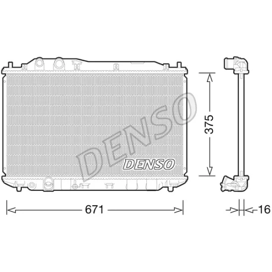 SU RADYATORU HONDA CIVIC 06- 671×375×16