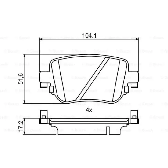 ARKA FREN BALATASI- (VW CADDY 16- GOLF 16 PASSAT 15- POLO 18- SEAT LEON 13-16 SKODA OCTAVIA 13-17)